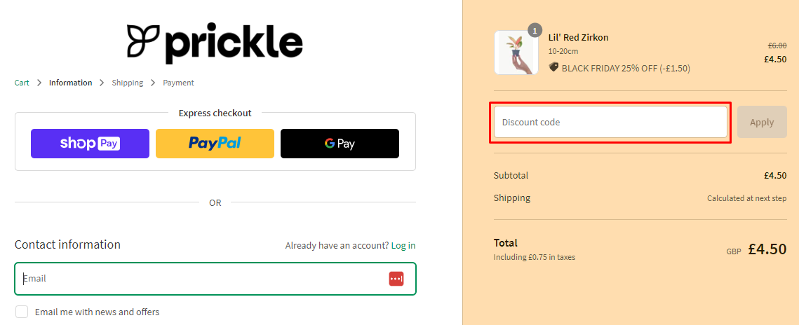 How do I use my Prickle discount code?