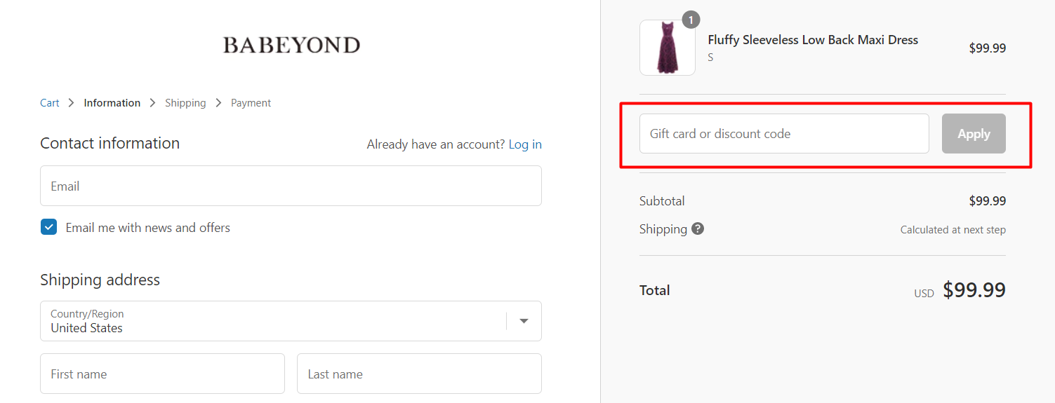 How do I use my BABEYOND discount code?