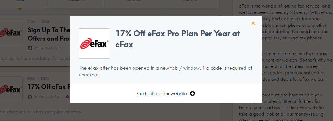 eFax LCC Offer