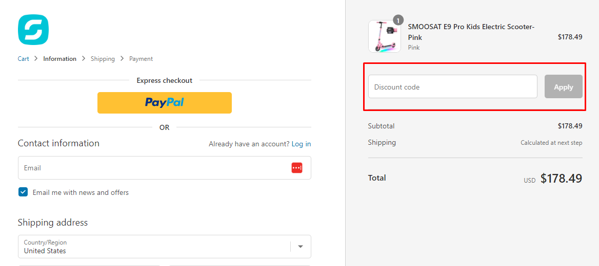 How do I use my SmooSat discount code?