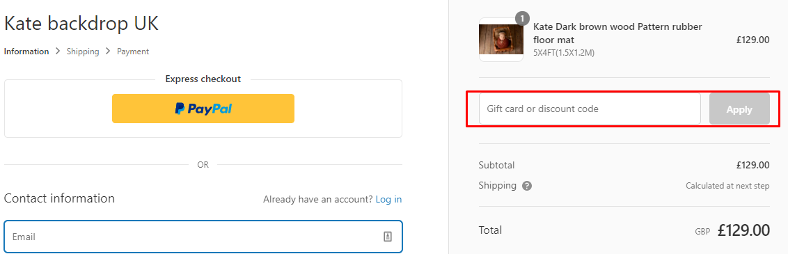 How do I use my Kate discount code?