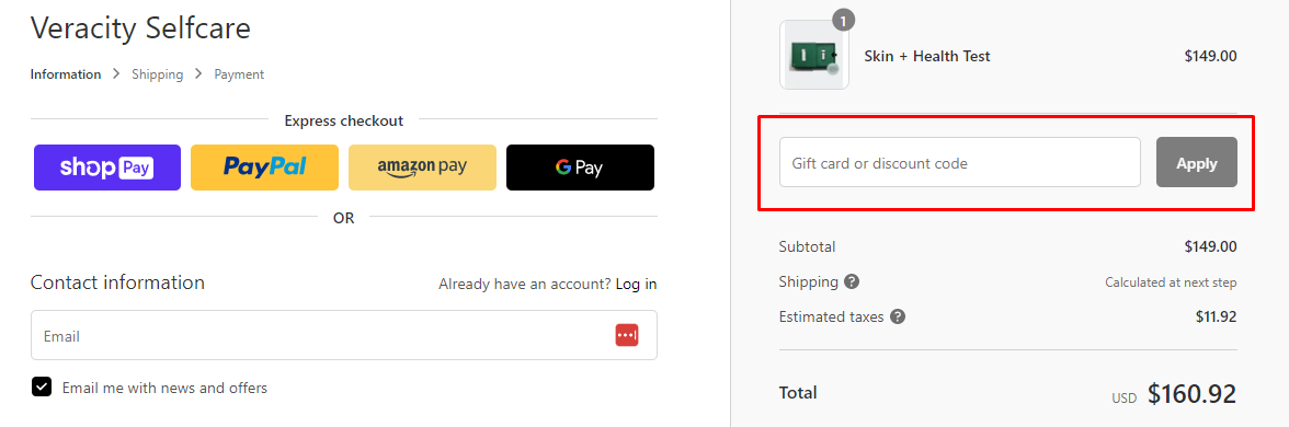 How do I use my Veracity discount code?