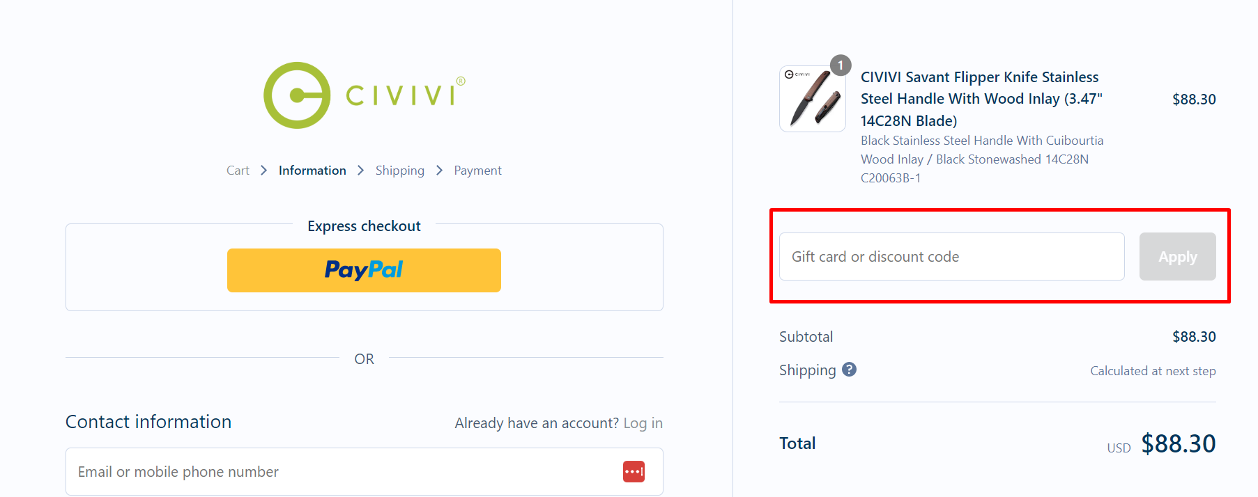 How do I use my CIVIVI discount code?