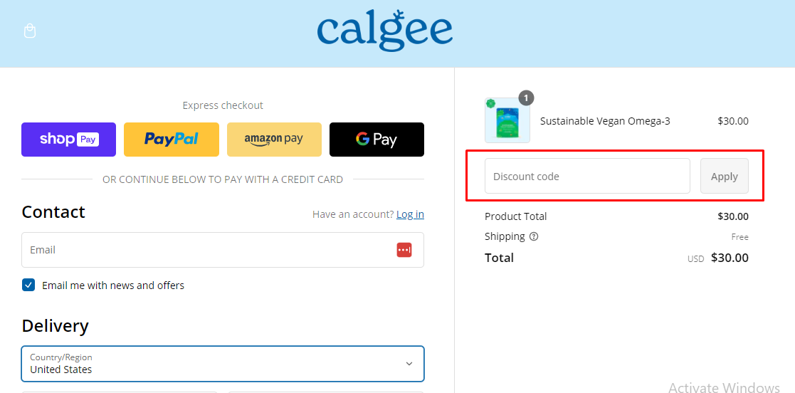 How do I use my Calgee discount code?