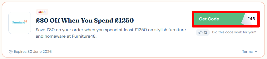 Get your code by clicking in the red box