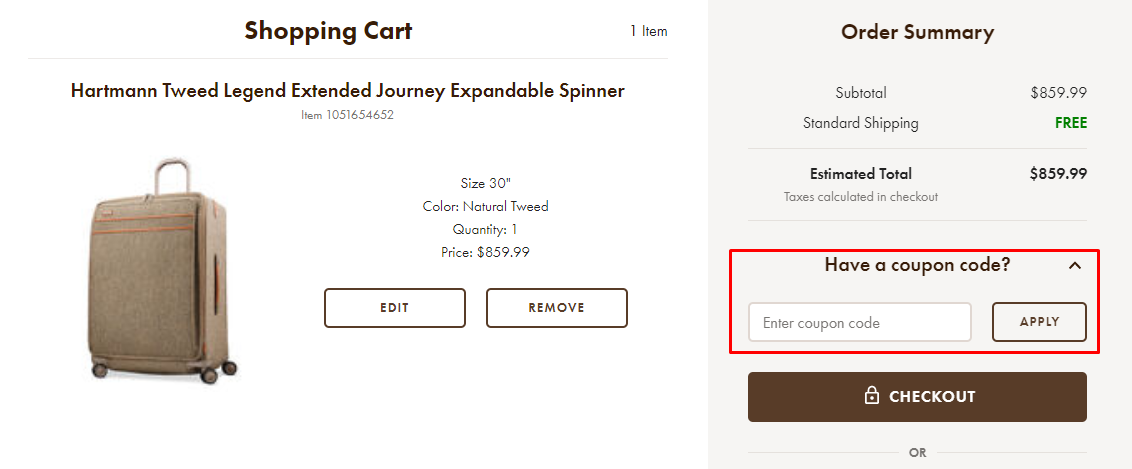 How do I use my Hartmann coupon code?