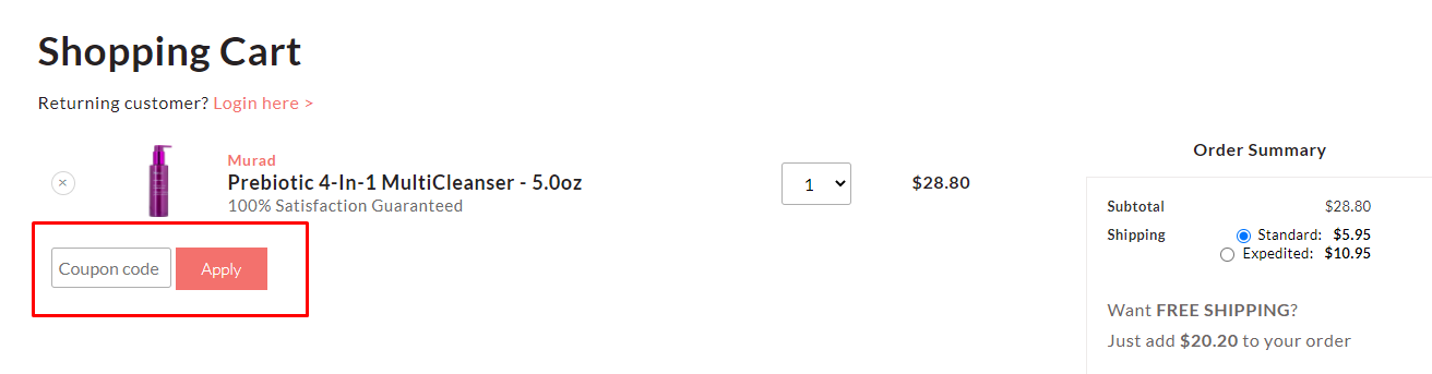 How do I use my eCosmetics coupon code?