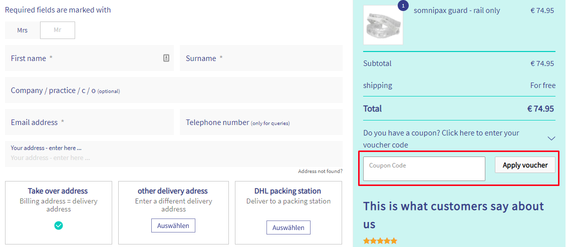 How do I use my Somnishop coupon code?