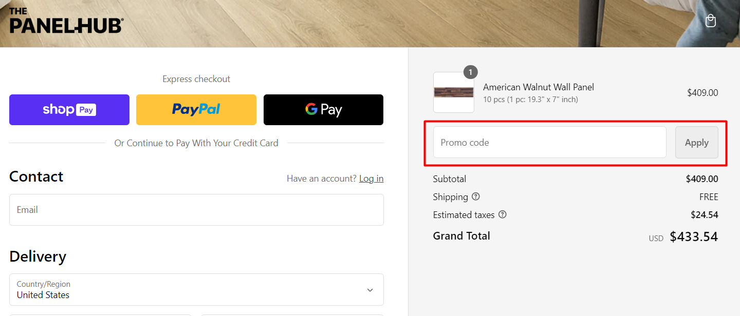 How do I use my The Panel Hub promo code?