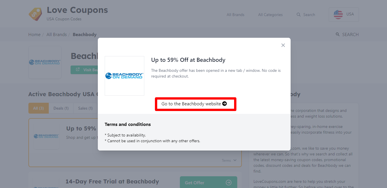 Beachbody website