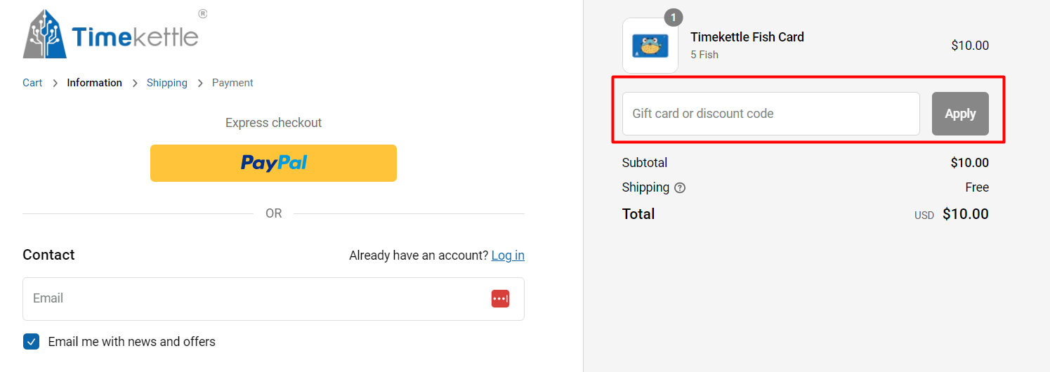How do I use my Timekettle discount code?