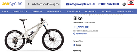 image showing the basket icon you should click on
