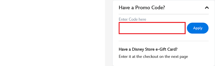 image showing the discount code box