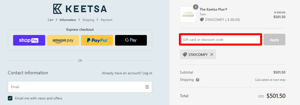 Keetsa discount code