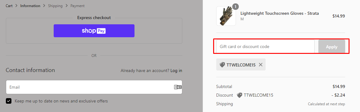 How do I use my TrueTimber discount code?