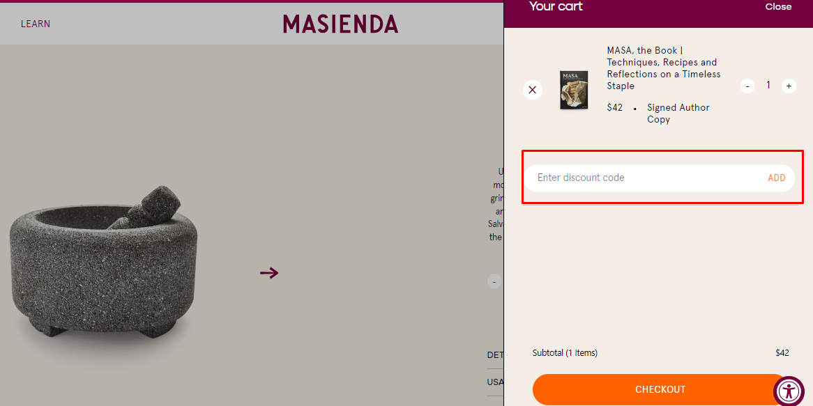 How do I use my Masienda discount code?