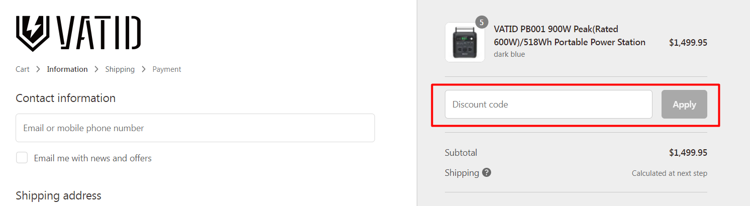 How do I use my VATID discount code?
