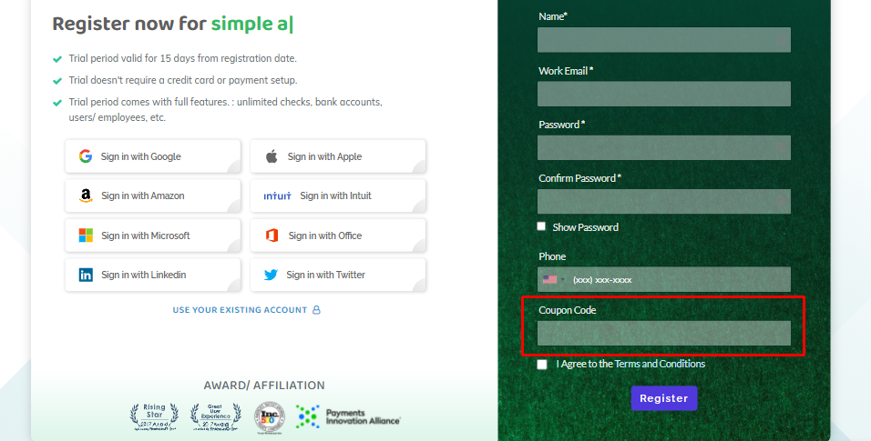 How do I use my Online Check Writer coupon code?