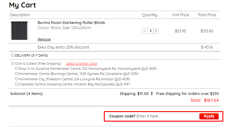How do I use my Curtain Wonderland coupon code?