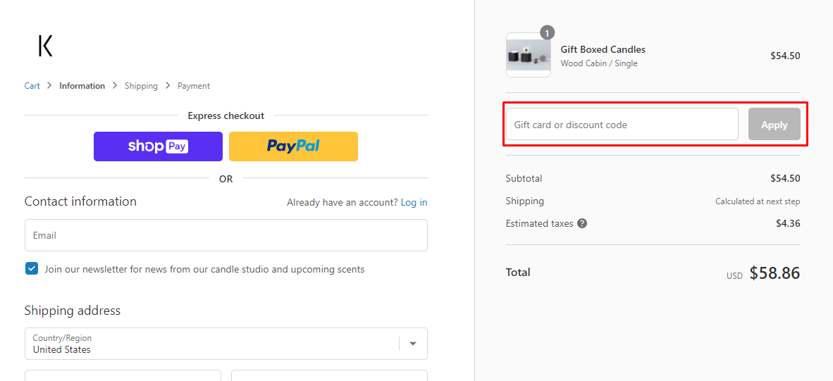 How do I use my Keap Candles discount code?