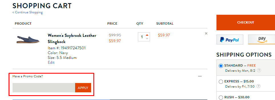 How do I use my Sperry promo code?
