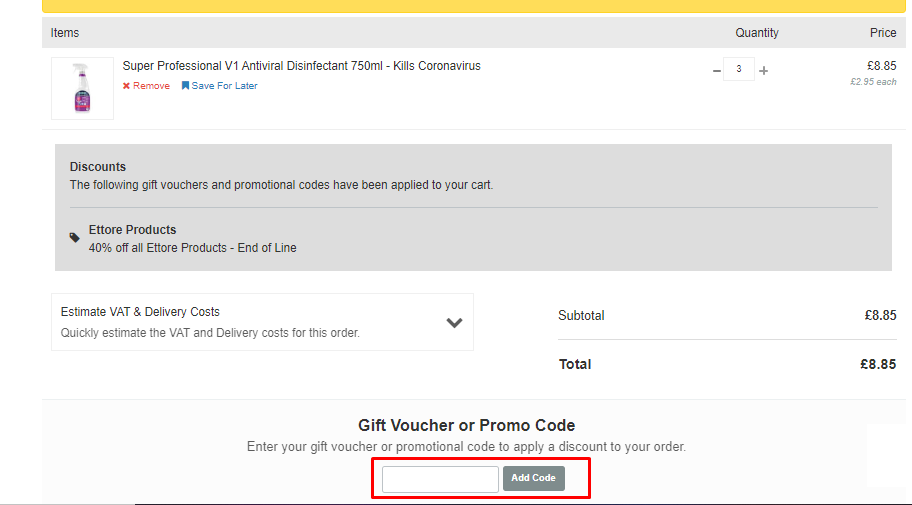 How do I use my The Cleaning Warehouse promo code?