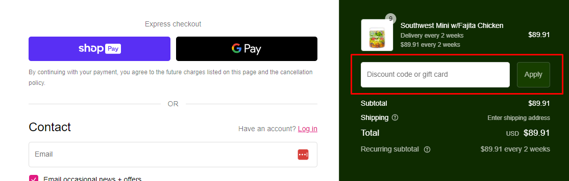How do I use my Gardencup discount code?