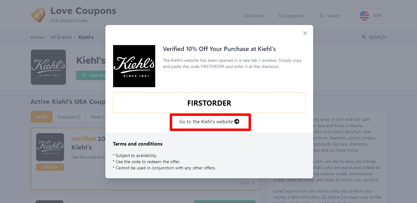 Kiehls website