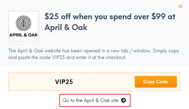 Go to April & Oak site