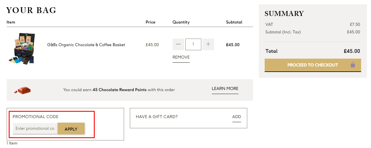 How do I use my Green & Black's promotional code?