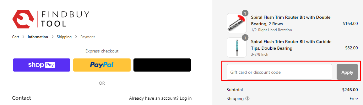 How do I use my Findbuytool discount code?