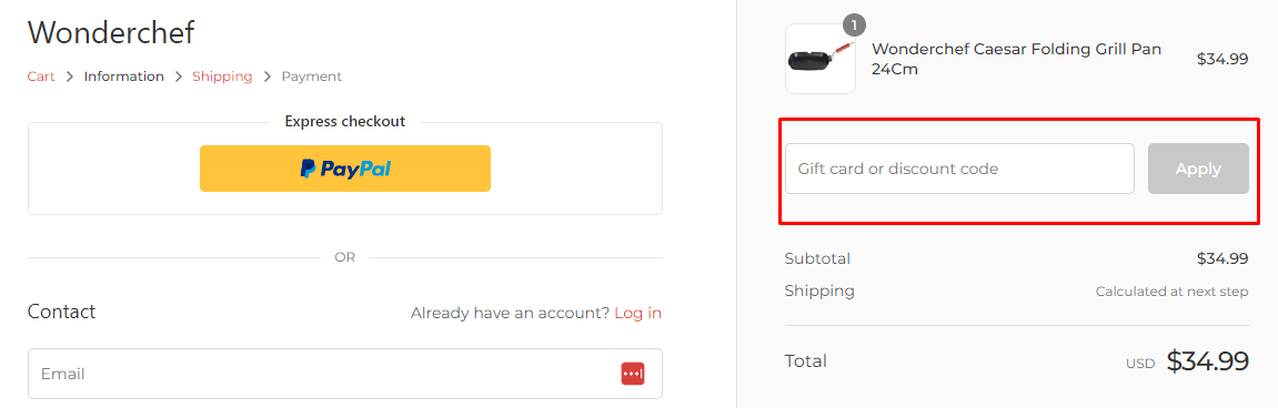 How do I use my Wonderchef discount code?