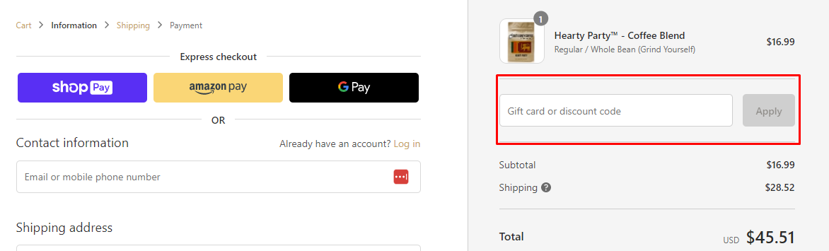 How do I use my Out Of The Grey Coffee discount code?