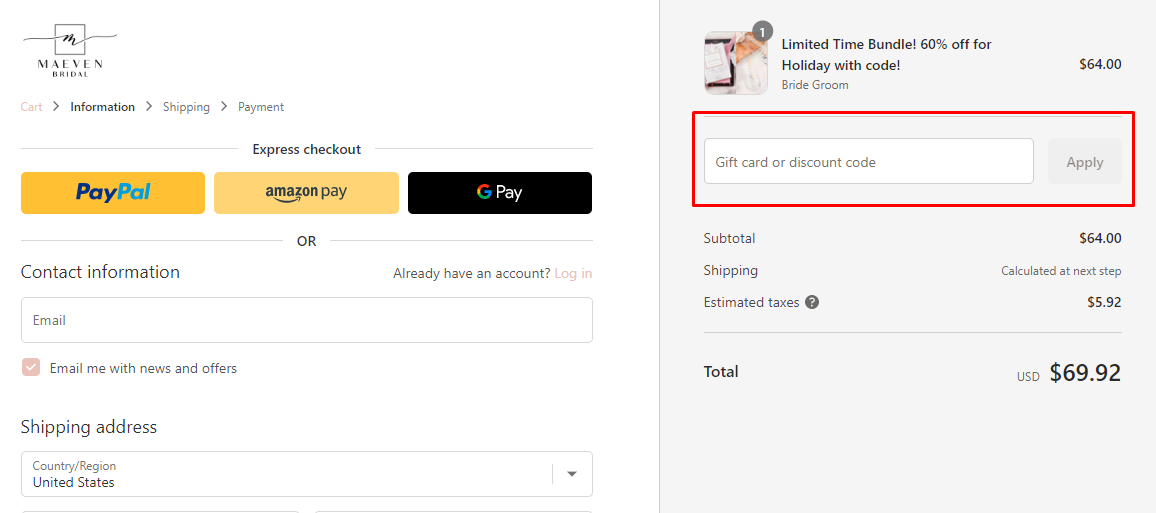 How do I use my Maeven discount code?