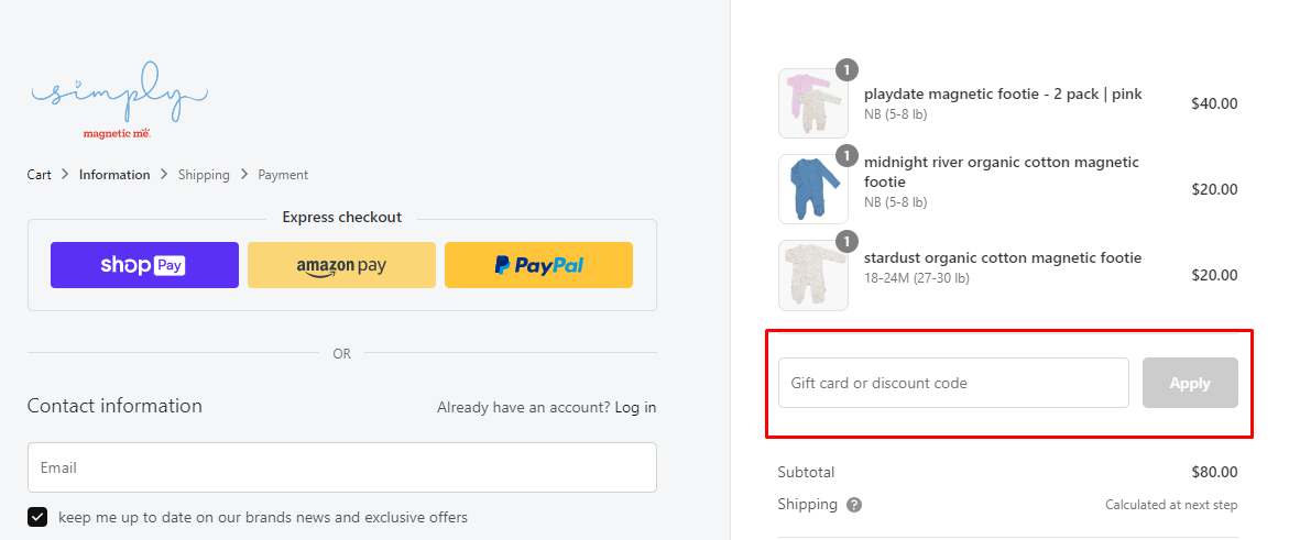 How do I use my Simply Magnetic Me discount code?