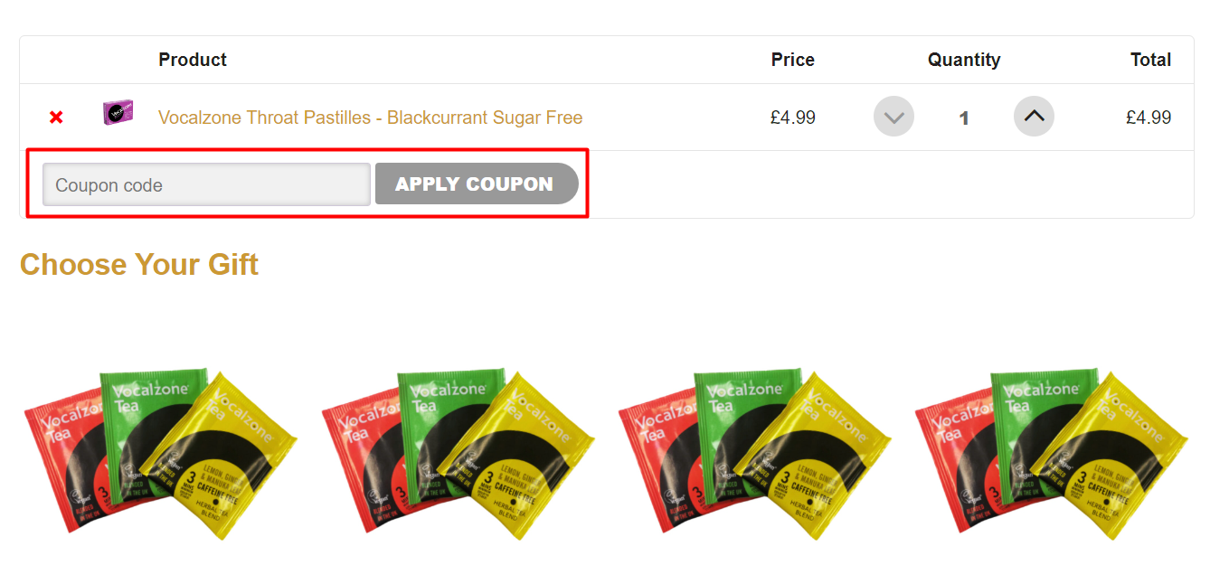 How do I use my Vocalzone coupon code?