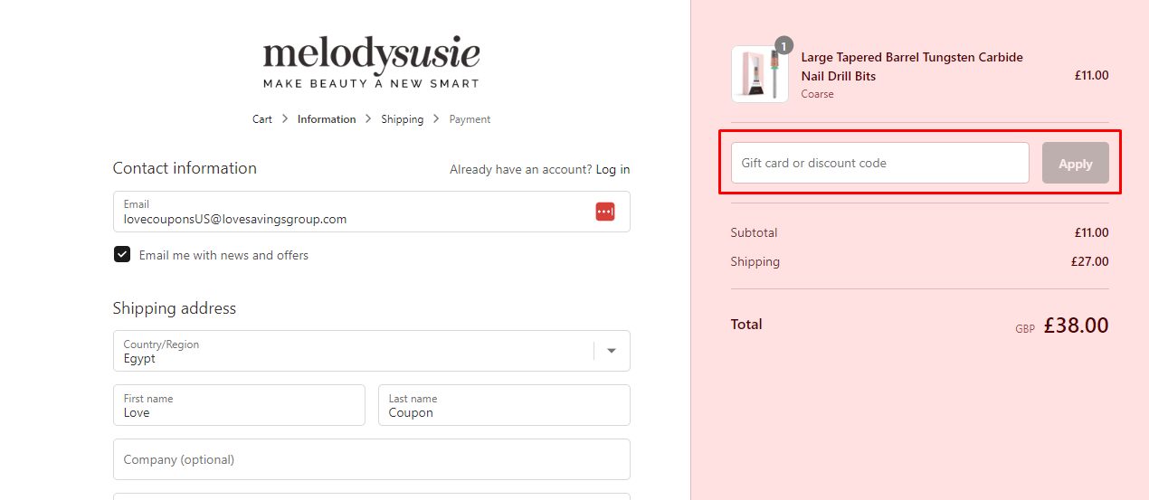 How do I use my MelodySusie discount code?