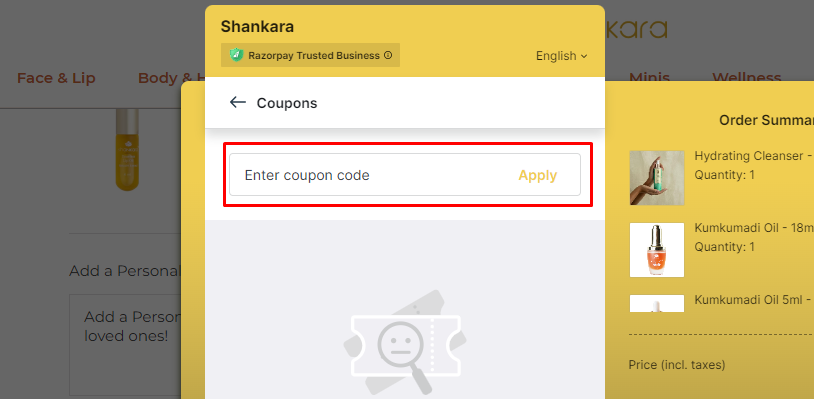 How do I use my Shankara coupon code?