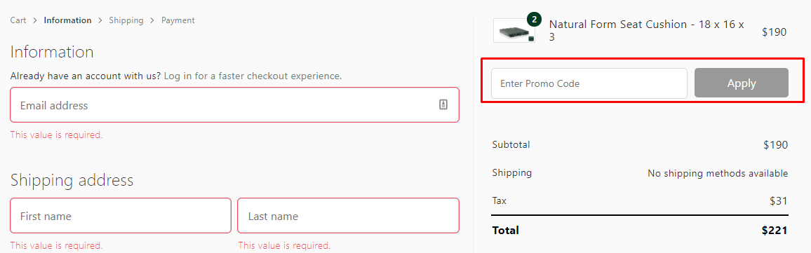 How do I use my Natural Form promo code?