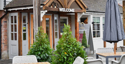 image showing the entrance of one of the Harvester locations