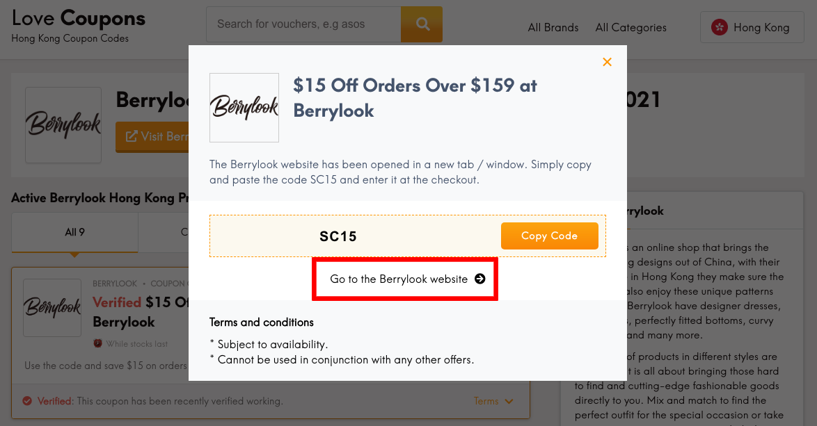 BerryLook HK Get Coupon