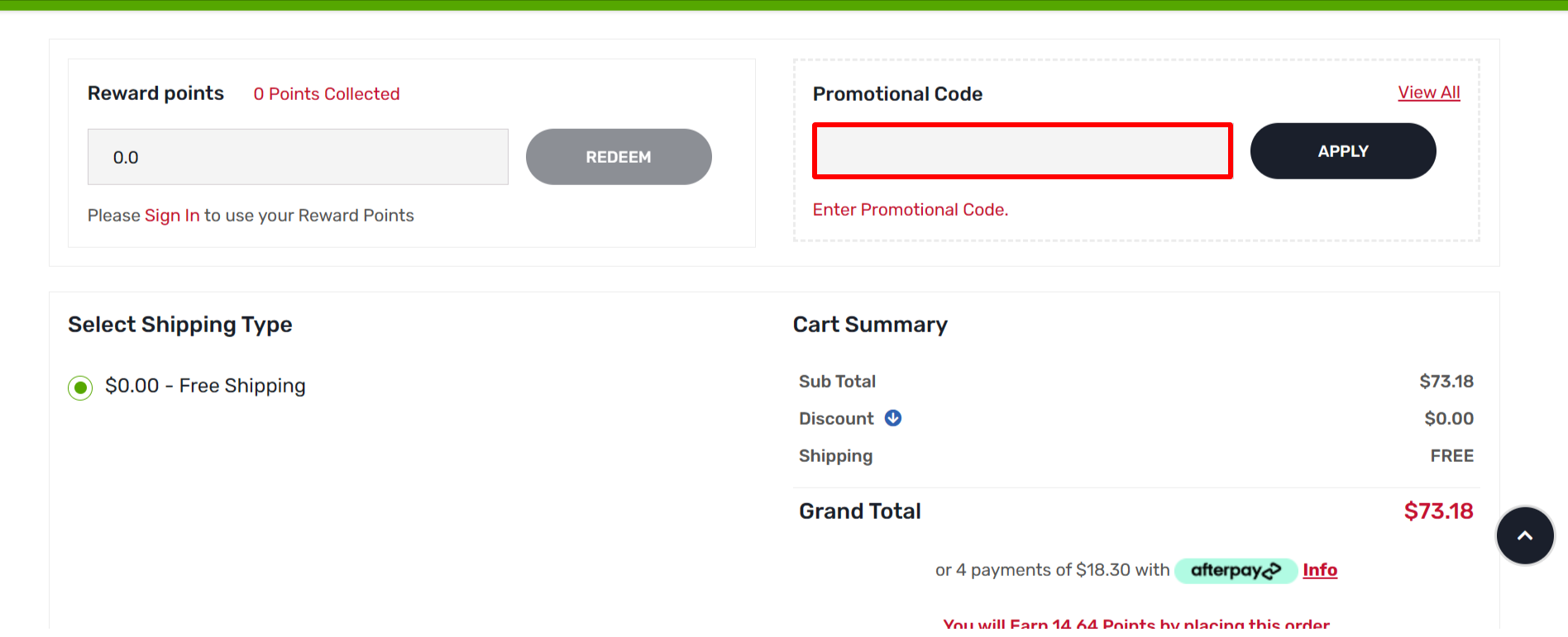 The brand checkout page with where to add the Discount Pet Care discount code highlighted with a red box