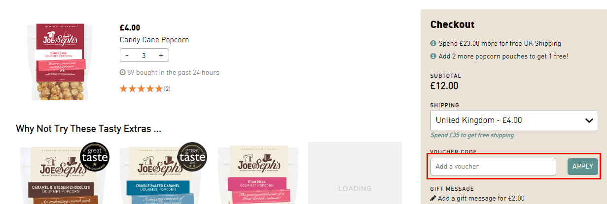 How do I use my Joe & Seph’s voucher code?