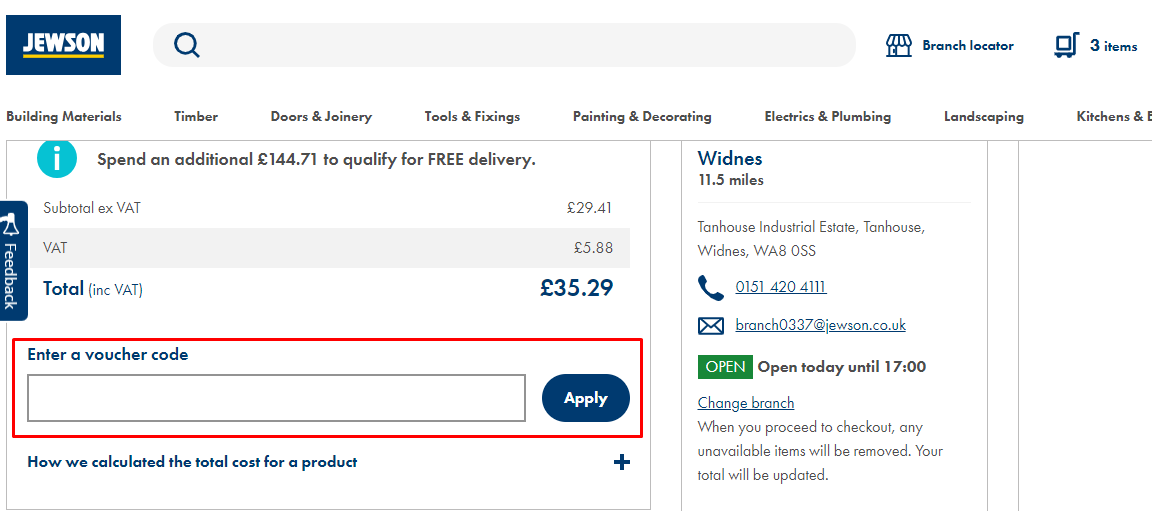 How do I use my Jewson voucher Code?
