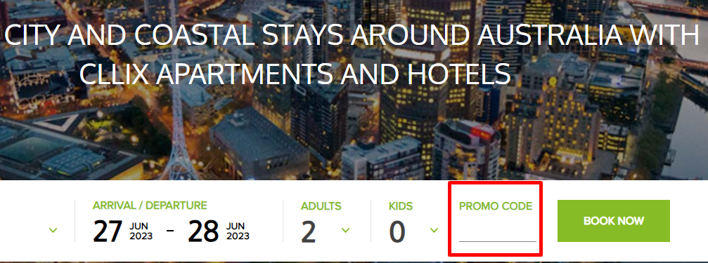 How do I use my CLLIX Apartments & Hotels promo code?