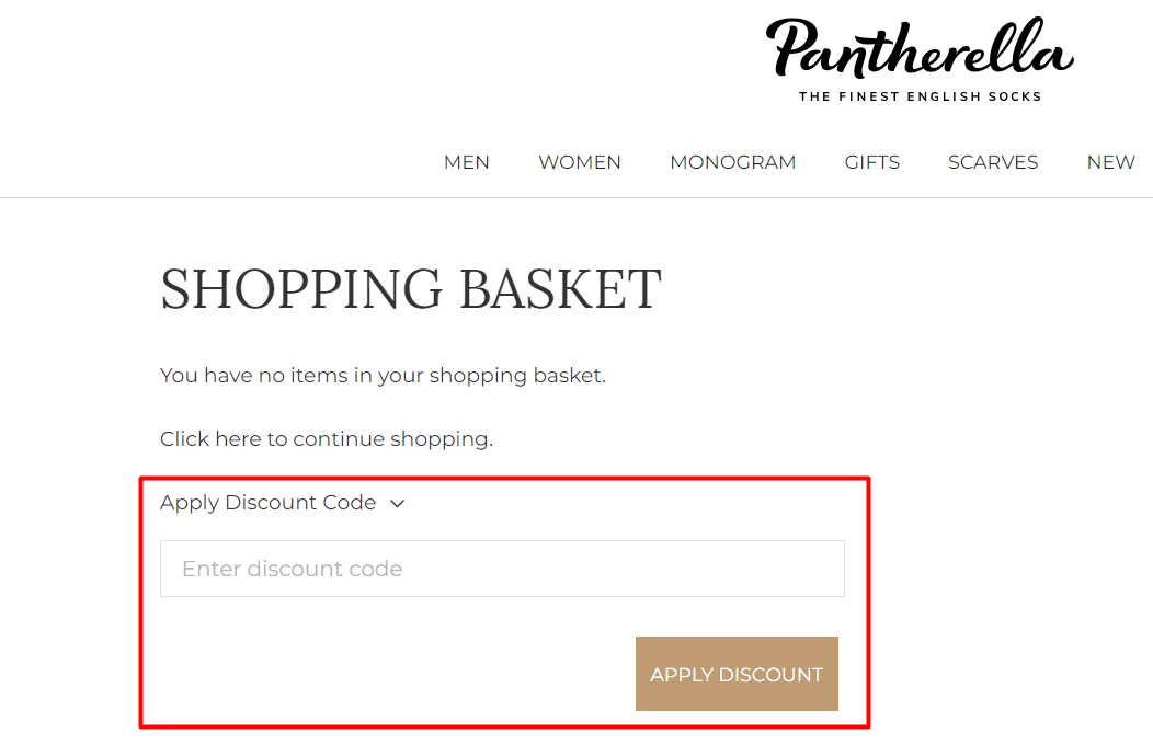 How do I use my Pantherella discount code?