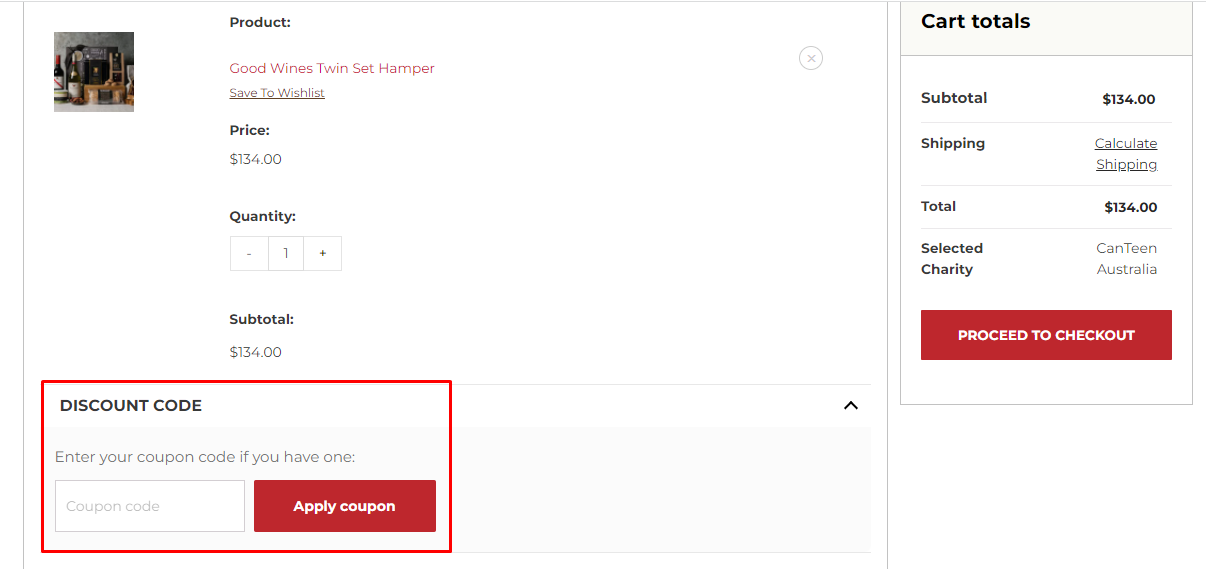 How do I use my Charity Hampers discount code?