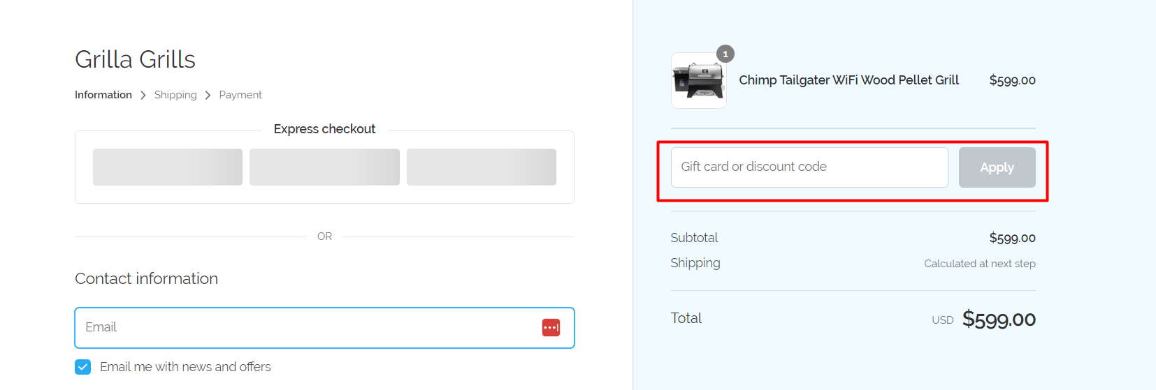 How do I use my Grilla Grills discount code?