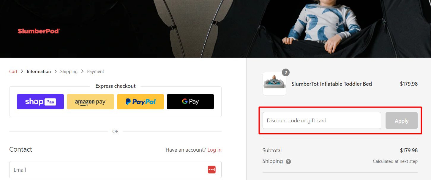 How do I use my SlumberPod discount code?