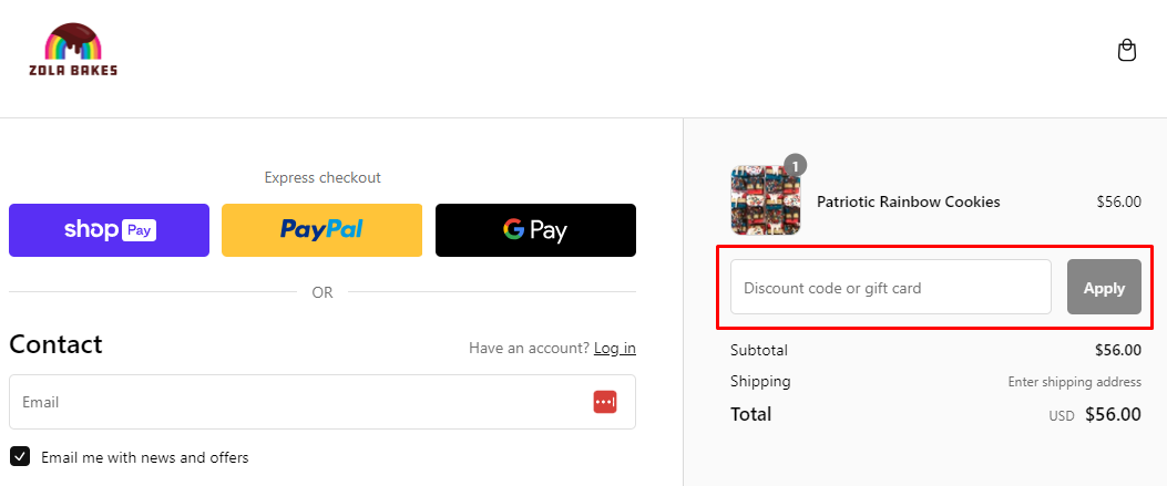 How do I use my Zola Bakes discount code?